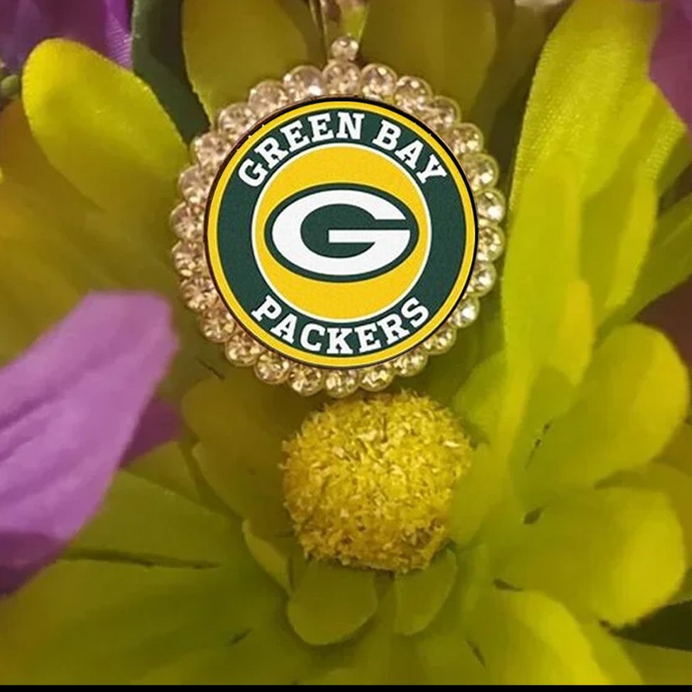 Green Bay Packers  necklace Bling Rhinestones beautiful gift wrapped box